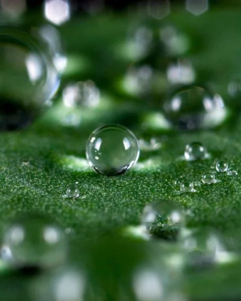 Water drops on a green leaf, fresh toner texture