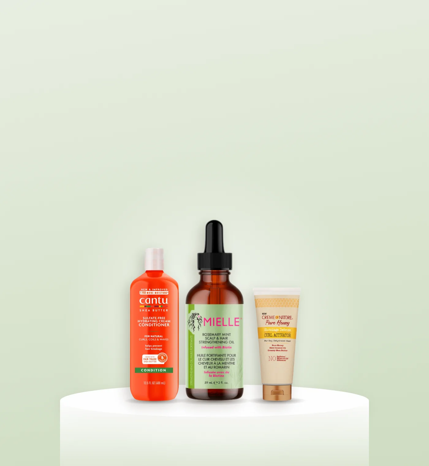 Cantu, Mielle and Creme of Nature hair products